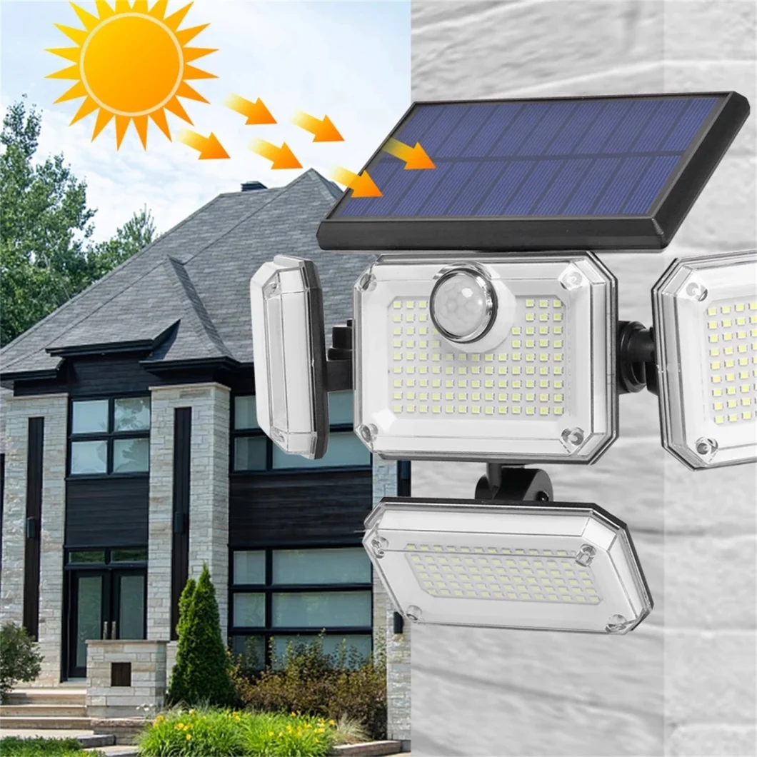 LED Solar Street Light Outdoor Commercial PIR Sensor Garden Yard Fence Wall Lamp