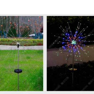 Lampada da giardino a LED Fuochi d'artificio solari Luci Impermeabile Percorso esterno Decorazione del prato LED Luce solare fai da te Luci da terra Lampada da giardino Cortile Bl19933