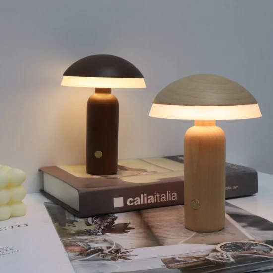 Lampada da tavolo da tavolo a LED con luce notturna in legno a forma di casa per la decorazione domestica