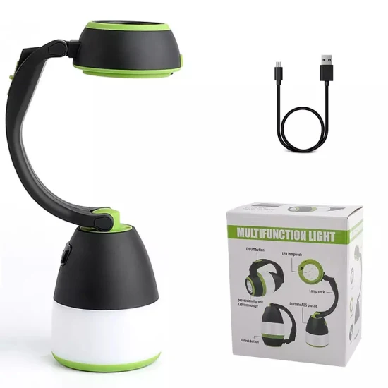 Lampada da lettura per tenda da tavolo di emergenza esterna multifunzionale ricaricabile USB potente 3 in 1 LED da campeggio